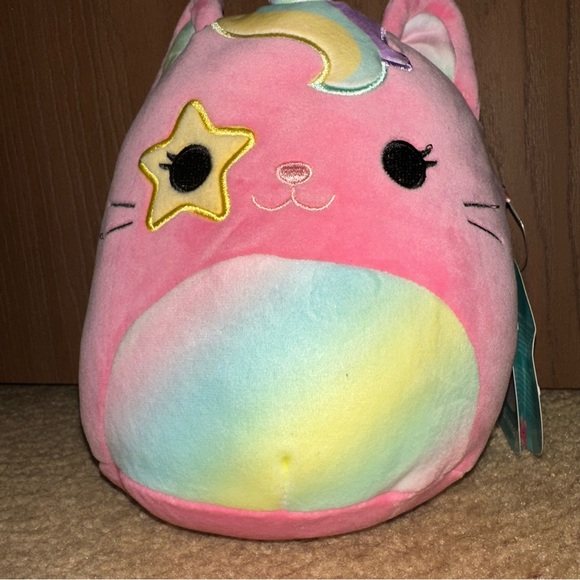 Squishmallows Sienna Pink Caticorn Cat Unicorn Rainbow Belly Mane Star Eye Plush - Picture 3 of 7